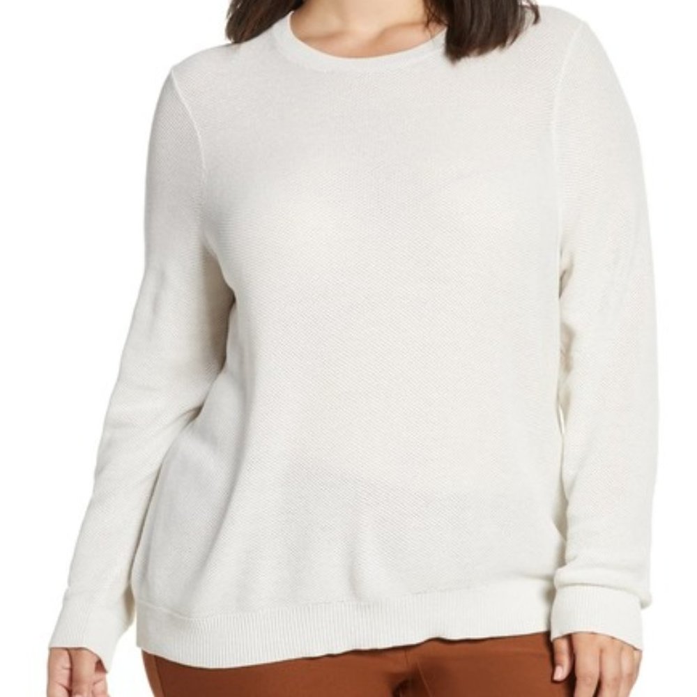 Eileen Fisher Open Knit Sweater Bone Damaged